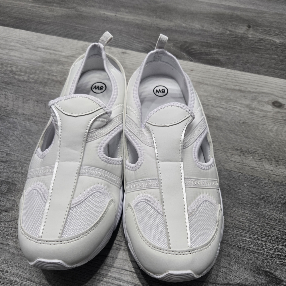 Women's White Slip-On Sneakers - Picture 2 of 5